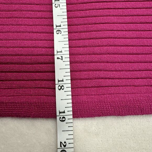 Pink Rose Women’s Ribbed Sweater Size XL Fuchsia Scoop Neck Slit Sleeve Pullover - Picture 6 of 7